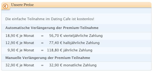 DatingCafe Preise